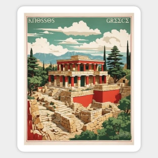 Knossos Greece Tourism Vintage Travel Poster Sticker